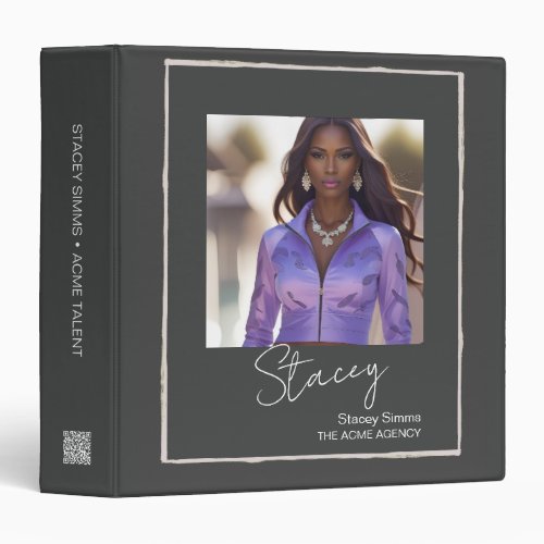 Signature Border QR Code Modeling Portfolio Binder