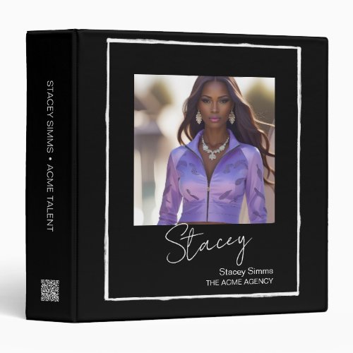 Signature Border QR Code Modeling Portfolio Binder