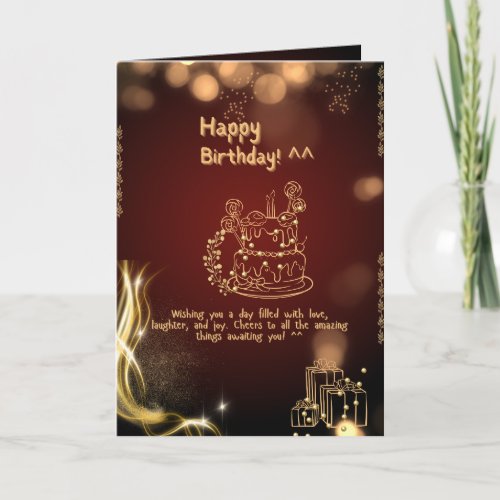 Signature Brown Gold Luxury Birthday Greeting Card