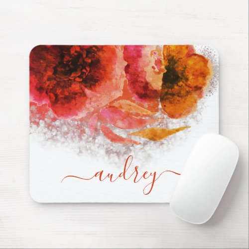 signature chic Luxurious Shining Gold floral Mouse Pad