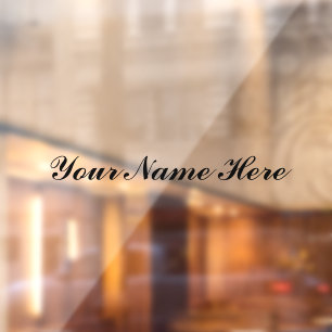 Signature clean simple name script window cling