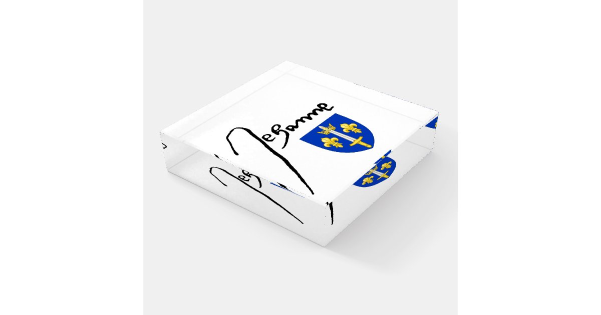 Signature/ coat of arms of Jeanne d'Arc Paperweight | Zazzle