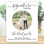 Signature Cocktail Custom Photo Wedding Drink Bar Poster<br><div class="desc">Signature Drinks ! Simple yet elegant calligraphy, this signature drink bar sign features one cocktail 'the Newlyweds', personalized with your drink of choice. Customize this elegant wedding sign with your favorite engagement photo or couples photo, name and signature drink! You can also customize the photos for signature drinks from your...</div>
