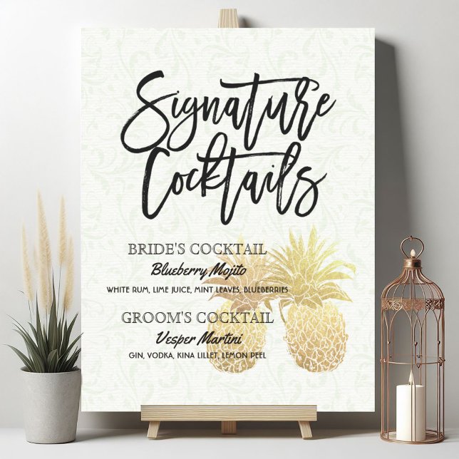 Signature Cocktail Drink Menu Wedding Decor Sign (Creator Uploaded)