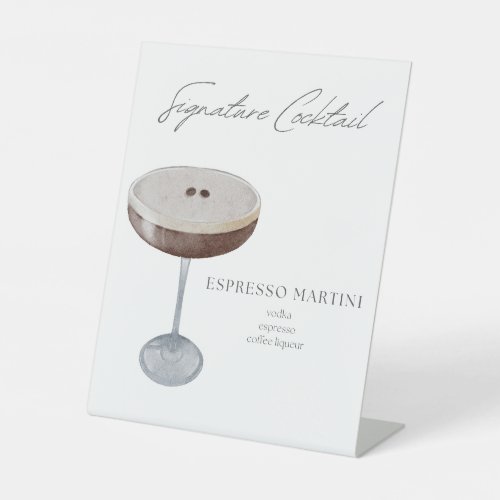 Signature Cocktail Espresso Martini Pedestal Sign