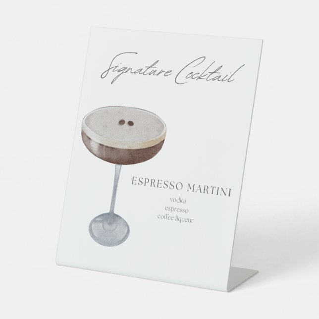 Signature Cocktail Espresso Martini Pedestal Sign (Front)