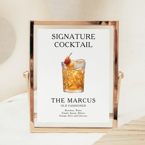 Signature Cocktail Menu Poster