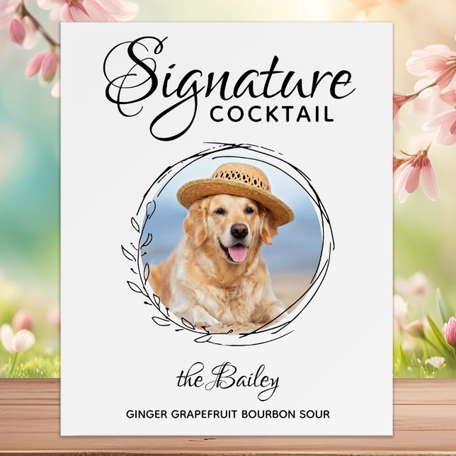 Signature Cocktail Photo Dog Bar Pet Wedding Foam Board (Creator Uploaded)