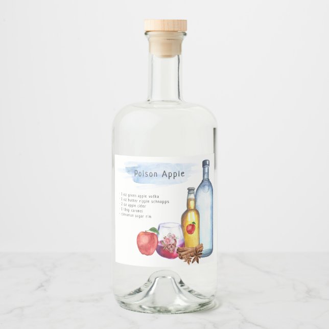 Signature Cocktail Recipe Wedding Favor Label (Front)