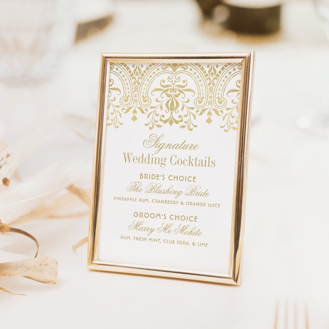 Signature Cocktails Elegant Gold Vintage Wedding (Creator Uploaded)
