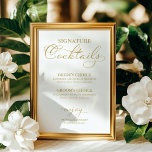 Signature Cocktails Gold Faux Foil Wedding Sign<br><div class="desc">Enhance your wedding experience with our modern gold calligraphy wedding suite, designed for sophistication and glamour. Customize it easily in just a few clicks to create a celebration that reflects your unique style. If you have any questions, need assistance, or want to adjust any details, please feel free to reach...</div>