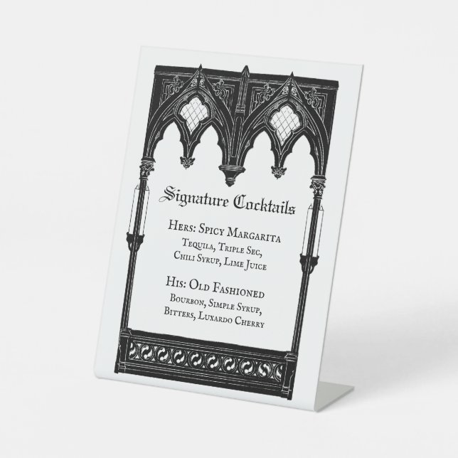 Signature Cocktails Pedestal Sign (Front)