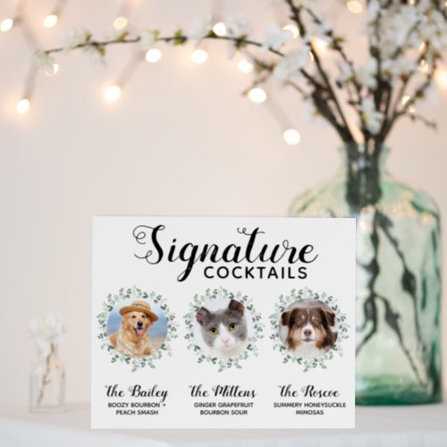 Signature Cocktails Pet Wedding 3 Photos Drink Bar Foam Board