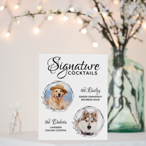 Signature Cocktails Pet Wedding Drink Dog Bar Foam Board