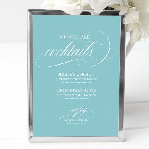 Signature Cocktails Purist Blue Wedding Sign