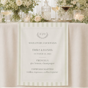 Signature Cocktails Sage Green Table Sign