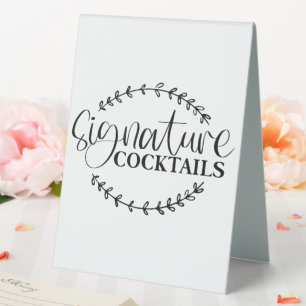 Signature Cocktails Table Tent