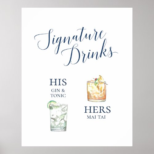 Signature Cocktails Wedding Poster