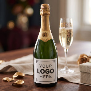 Signature Company Logo Sparkling Wine Label