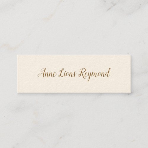 signature cream business card with script name