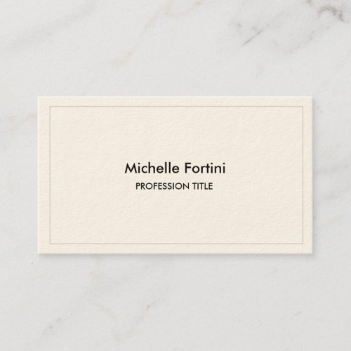 Signature Cream Elegant Plain Simple Minimalist Business Card