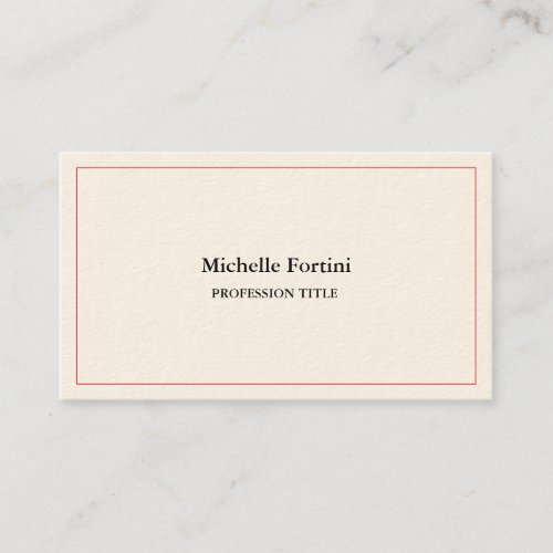 Signature Cream Elegant Plain Simple Minimalist Business Card