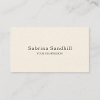 Signature Cream Elegant Plain Simple Minimalist Business Card