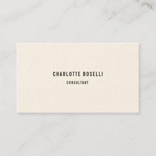 Signature Cream Minimalist Elegant Professional Business Card