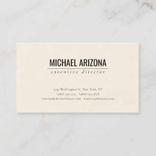 Signature Cream Minimalist Simple Plain Business Card