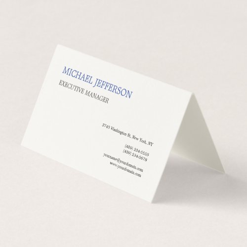 Signature Cream Modern Elegant Simple Business Card