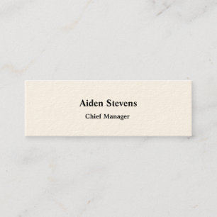 Signature Cream Simple Plain Minimalist Classical Mini Business Card