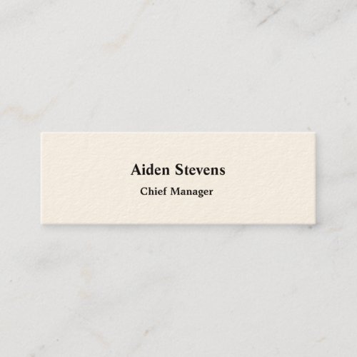Signature Cream Simple Plain Minimalist Classical Mini Business Card