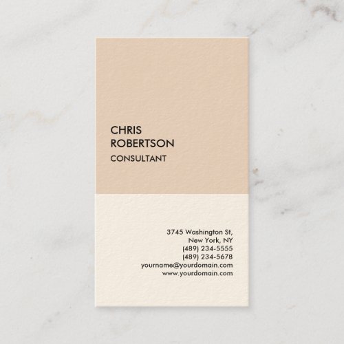 Signature Cream Special Minimalist Modern Unique Business Card