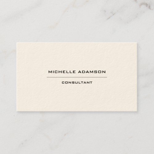 Signature Cream Unique Special Minimalist Business Card