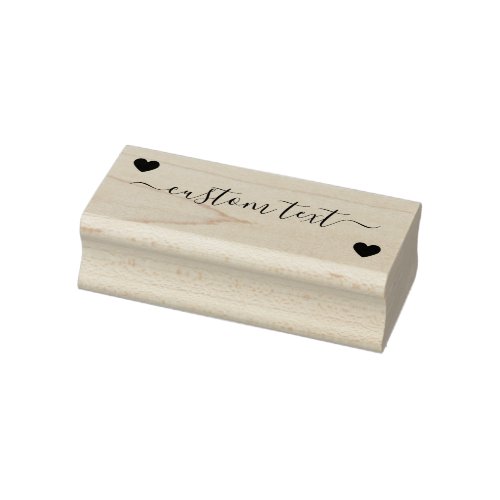 Signature Custom Text hearts simple Rubber Stamp