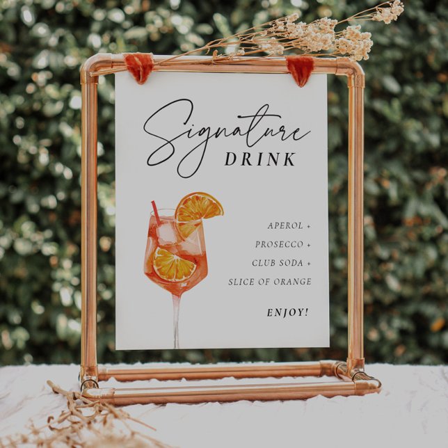 Signature Drink Aperol Bridal Shower Sign (Creator Uploaded)