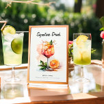 Signature Drink Aperol Spritz Bridal Shower Poster<br><div class="desc">Signature Drink Aperol Spritz Bridal Shower Poster</div>
