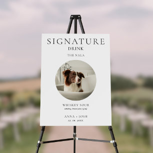Signature Drink Dog Pet Photo Wedding Bar Sign