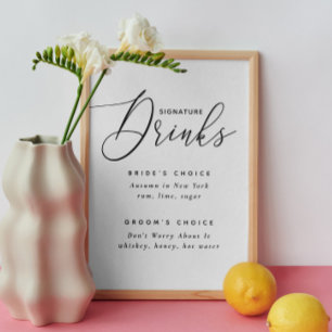 Signature Drink Elegant Wedding Cocktails Sign
