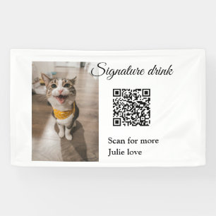 Signature drink scan QR code add pet photo name Banner