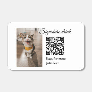 Signature drink scan QR code add pet photo name  Matchboxes