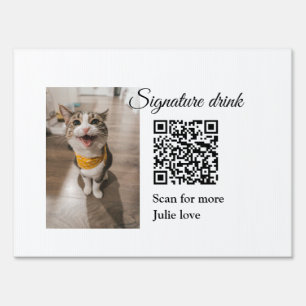 Signature drink scan QR code add pet photo name  Sign