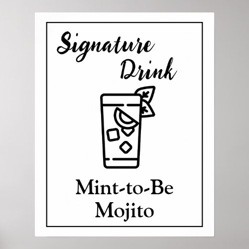 Signature Drink Sign for Wedding Bar