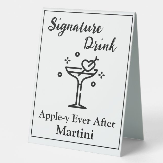 Signature Drink Sign for Wedding Bar Martini (Front)