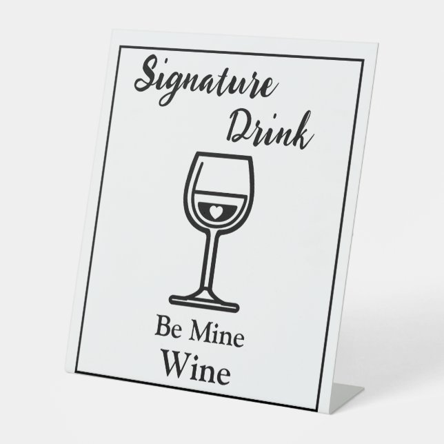 Signature Drink Sign for Wedding Bar Wine (Front)