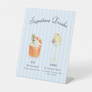 Signature Drinks Cocktails Pedestal Sign