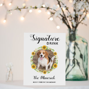 Signature Drinks Custom Photo Pet Wedding Dog Bar Foam Board