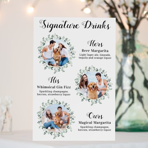 Signature Drinks Elegant Pet Wedding 3 Photos Foam Board