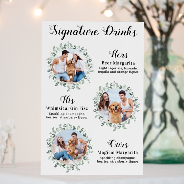 Signature Drinks Elegant Pet Wedding 3 Photos Foam Board (Creator Uploaded)