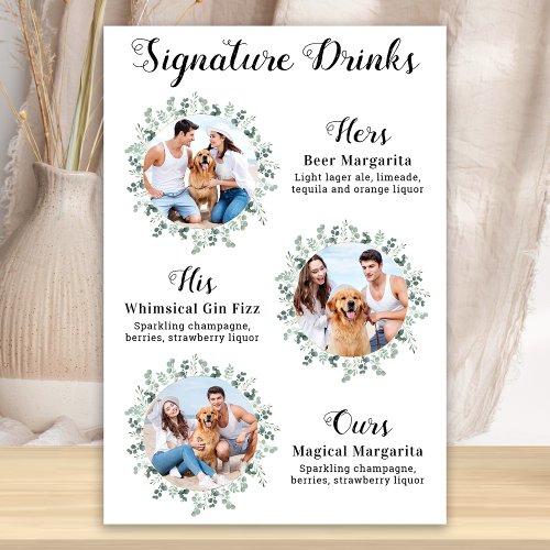 Signature Drinks Elegant Pet Wedding 3 Photos Poster